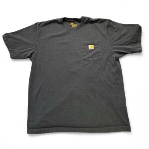 Carhartt Black Short-Sleeve Pocket Tee with Yellow Logo